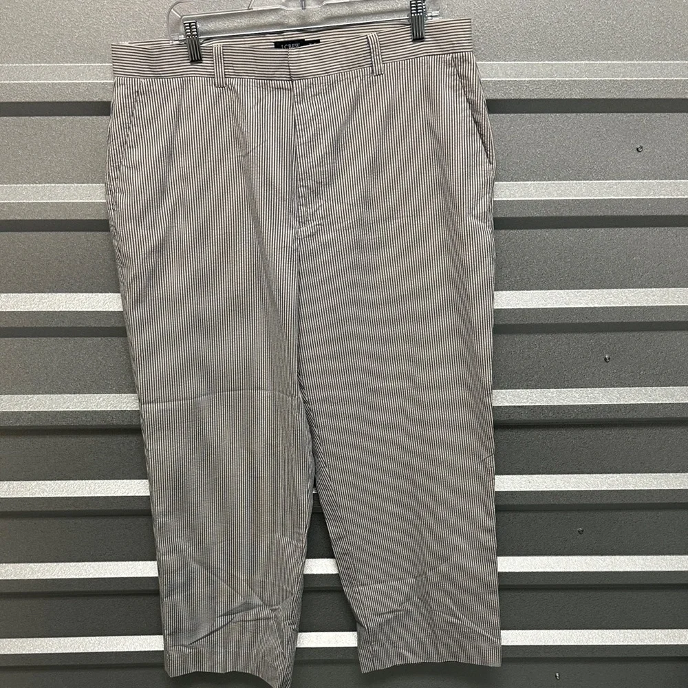 J. Crew Mens Pinstriped Dress‎ Pant Size 36 x 28 Straight Leg Nautical Office